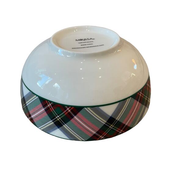 Mikasa TARTAN WHITE Christmas Plaid Fruit Dessert Bowls 4.5in Set of 4 New - Picture 4 of 9